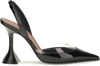 Amina Muaddi Lara Sling 95 - Dames - Schoenen - Zwart - Maat: 38 1/2 EU Leer