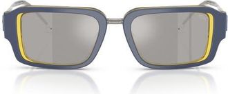 Diesel 52mm Rectangular Sunglasses in Trilayer Metal Yellow /Grey at Nordstrom