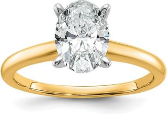 Diamond2Deal 14k Yellow Gold 1 1/2 Ct Certified Lab Grown Diamond Solitare Engagement Ring