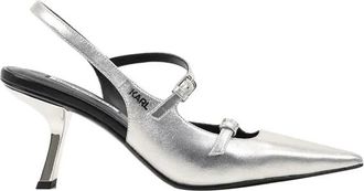 Karl Lagerfeld Karmel Slingbacks met bandjes - Dames - Pumps - Grijs - 36 EU - Leer - Schoenen