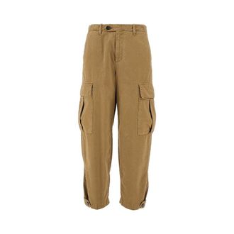 パンツ PINKO Woman Pants Brown 100561A20R L06 Pinko Semaforo crêpe trousers with gathered waistband for