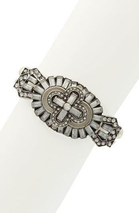 Olivia Welles Lily Mix Crystal Bracelet in Silver /White at Nordstrom Rack