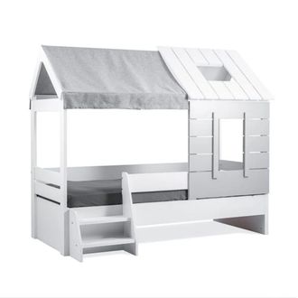 Muemue Cama casita blanca 90x200cm