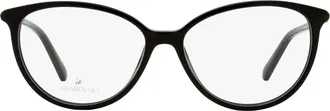 Swarovski SK5385 Crystal-Embellished Oval Eyeglasses - Black