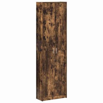 Berkfield Home Wardrobe Smoked Oak 55x25x189 cm Engineered Wood in Brown | Size: 55 x 25 x 189 cm