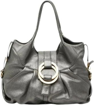 Bulgari Pre-owned Shoulder Bags, female, Gray, Size: ONE SIZE Pre-owned Chandra Handbag