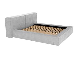 Vente-Unique Pascal Morabito - Letto Con Contenitore 160 X 200 Cm Velluto A Coste Grigio Timano Di