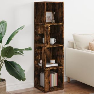 vidaXL Mueble Esquina Madera Contrachapada Roble Ahumado 33x33x132 Cm Vidaxl