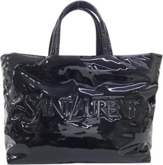 Saint Laurent Pre-owned Patent Leather Tote Bag - Dames - Vintage Shopper - Zwart - ONE Size - Leer - Vintage