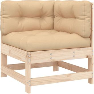 vidaXL Sof&aacute; Esquinero Con Cojines Madera Maciza De Pino Vidaxl