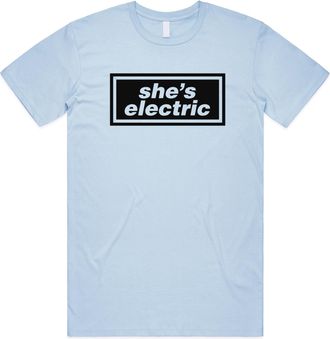 Sanfran Clothing Shes Electric Top Britpop UK 90s 00s Merch Tour Rock Band 2025 Sunshine Going Unisex T-Shirt Tee Extra Large/Light Blue