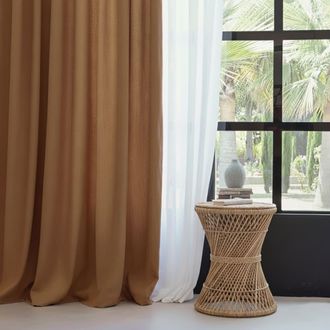 Happy Friday Cortina 100% poli&eacute;ster terracota 140x270 cm