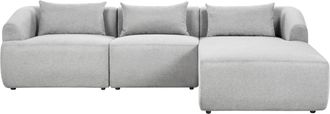 Beliani Beliani - Sof&aacute; Esquinero Minimalista Moderno Izquierdo Tapizado De Tela Cojines Adicionales 3 Plazas Gris Svansele