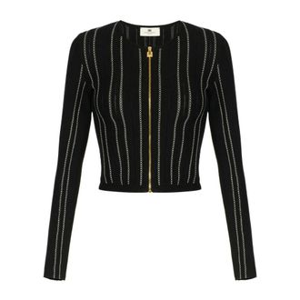 Elisabetta Franchi Gebreid vest - Dames - Truien - Zwart - Maat: XL Viscose