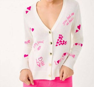 Lilly Pulitzer Tippery Cardigan In Coconut Valentines Day