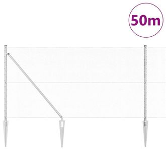 Berkfield Home Hexagon Fence 1x50 m Galvanised Steel in Silver