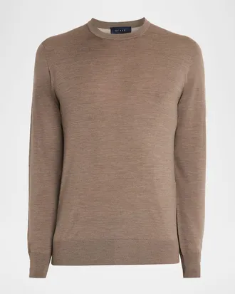 Sease Men & apos;s Virgin Wool Heathered Crewneck Sweater
