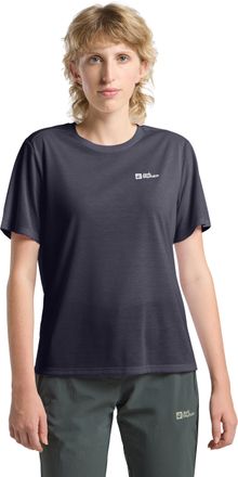 Jack Wolfskin Funktionsshirt JACK WOLFSKIN VONNAN S/S T W, Damen, Gr. XXL, grau (graphite), Obermaterial: 100% Polyester, Shirts Funktionsshirt