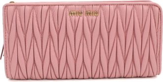 Miu Miu Pink Leather Long Wallet (Bi-Fold) (Pre-Owned)