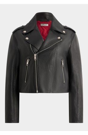 Bally Biker Jacket in Goat Leather in Black at Nordstrom, Size 38 Eu
