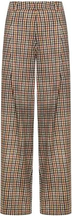Pierre-Louis Mascia Beatex Wide Broeken - Dames - Wijde Broeken - Veelkleurig - XL - Wol - Broeken