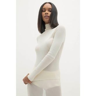 Naked Cashmere Rumer Fitted Cashmere Turtleneck in Ecru at Nordstrom, Size Medium