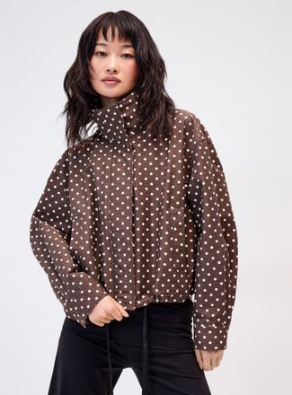 Only Womens Polka-dotted funnel-neck jacket