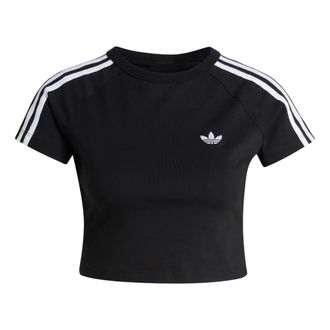 adidas (WMNS) adidas SST Baby T-Shirt Asia Sizing White Black KG3700