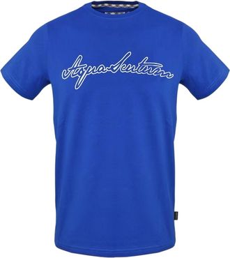 Aquascutum Heren-T-shirt van katoen met logo (Sky)