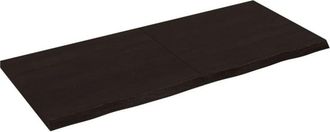 vidaXL Bathroom Countertop Dark Brown 140x60x(2-4) cm Treated Solid Wood Vidaxl