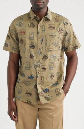Pendleton Shoreline Short Sleeve Cotton Button-Up Shirt in Icon Patch Olive at Nordstrom, Size Xx-Large