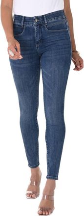 Frank Lyman Design Womens Slim High Rise Jeans In Dark Blue