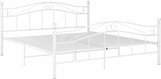 vidaXL Estructura De Cama Sin Colch&oacute;n Metal Blanco 140x200 Cm Vidaxl