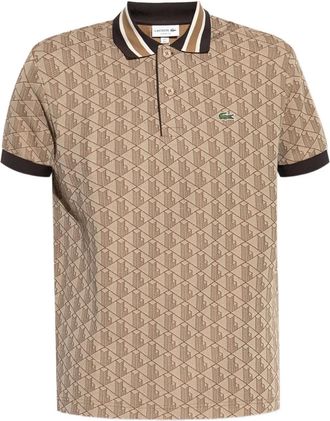Lacoste Polo con motivo geometrico - Marrone
