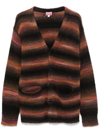 Kenzo striped cardigan - men - Polyamide/Alpaca Wool/Wool - M - Black