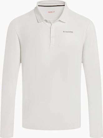 Craghoppers Mens Craghoppers Mens Bramshaw Golf Nosilife Long-Sleeved Polo Shirt - White - Size: 38