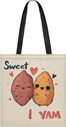 Generic Sweet Potatoes I Yam Tote Bag for Women Men Shoulder Bags Purses Pouch Handbags