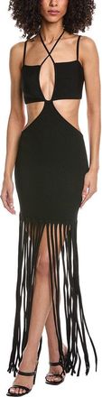 Sally Lapointe Lapointe Crepe Matte Cutout Strap Midi Dress