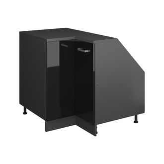 Vicco Armario Para Techo Inclinado Armario De Esquina Rion, Negro Brillo Intenso, 75.6 X 81.6 Cm Con 1 Puerta, Carcasa Del Armario 60 Cm De Profundidad, Vic