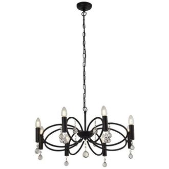 Searchlight Searchlight INFINITY - 8 Light Ceiling Pendant - Black with Crystal Glass Detail