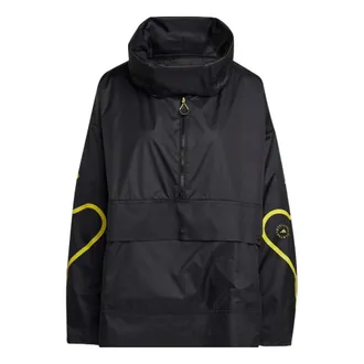 adidas (WMNS) adidas by Stella McCartney Half-Zip Mid-Length Windbreaker Asia Sizing Black Yellow HG6886
