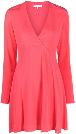 Patrizia Pepe long-sleeve flared panelled dress - women - Viscose/Polyester - 38 - Pink