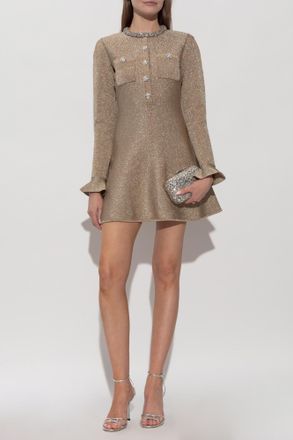 Self Portrait Dress With Lurex Thread, Womens, Gold