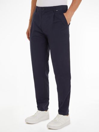 Calvin Klein B&uuml;gelfaltenhose CALVIN KLEIN MODERN TWILL TAPERED PLEAT PANTS, Herren, Gr. 31, L&auml;nge 32, blau (night sky), Web, Obermaterial: 98% Baumwolle, 2% Elasth