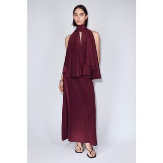 H&M Cape-sleeved Kaftan Dress in Burgundy at Nordstrom, Size Xx-Small