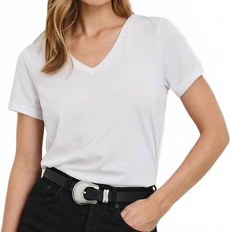 Rails Short Sleeve Classic V T-Shirt In White