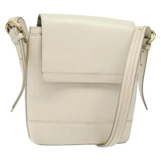 Burberry Tweedehands leren schoudertassen - Dames - Pre-owned - Beige - Maat: ONE Size Leer