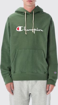 Champion Felpa oversize in cotone con cappuccio e logo a contrasto