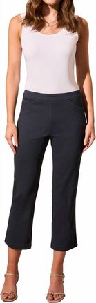 Tribal Pull On Kick Flare Capris Pants In Jet Blue