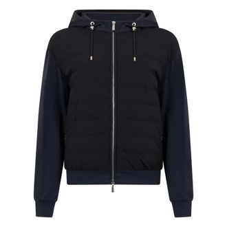 Moorer Bomber Jackets, female, Blue, Size: XS Modern Zip-up Jacket